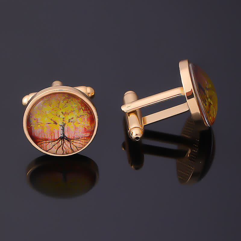 Men's Gold Accessories Tree of Life Cufflinks - image 3