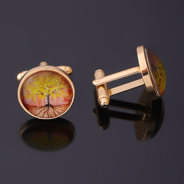 Men's Gold Accessories Tree of Life Cufflinks - image 3