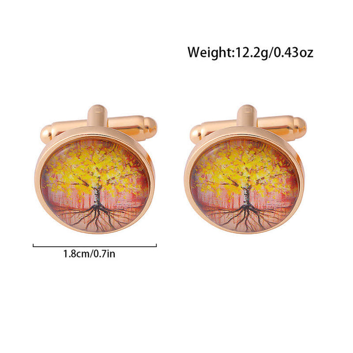 Men's Gold Accessories Tree of Life Cufflinks - image 4