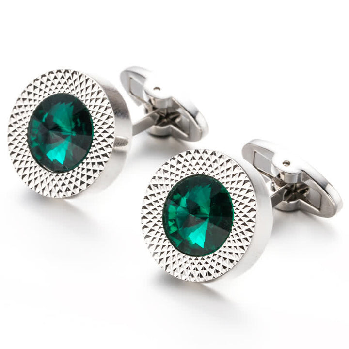 Men's Alluring Gemstone Crystal Cufflinks - Green - image 6