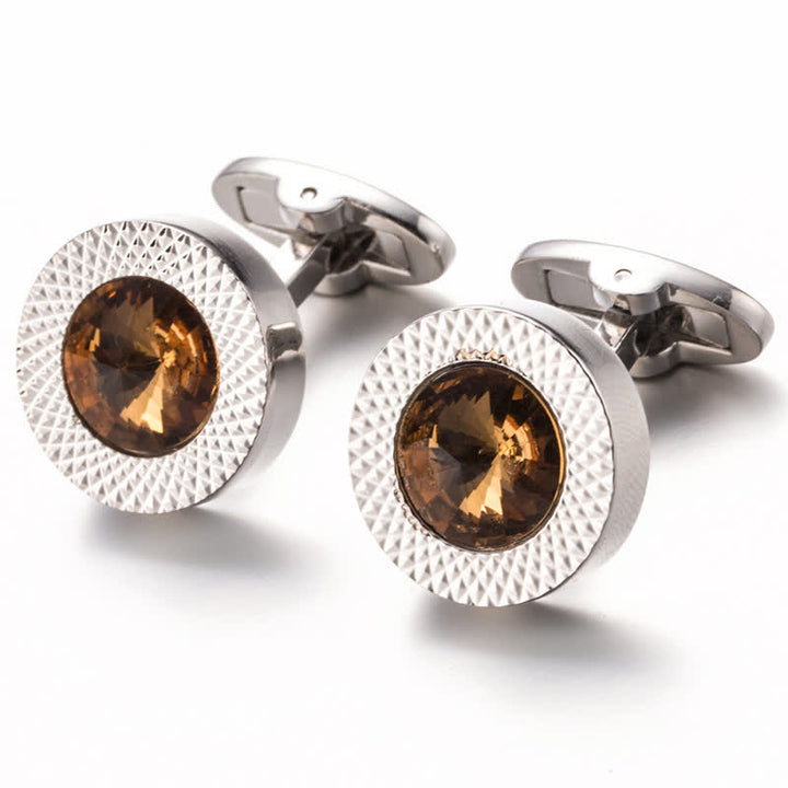 Men's Alluring Gemstone Crystal Cufflinks - Tea - image 9