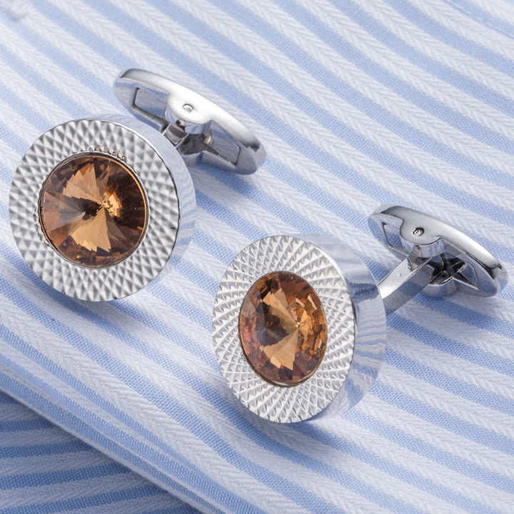 Men's Alluring Gemstone Crystal Cufflinks