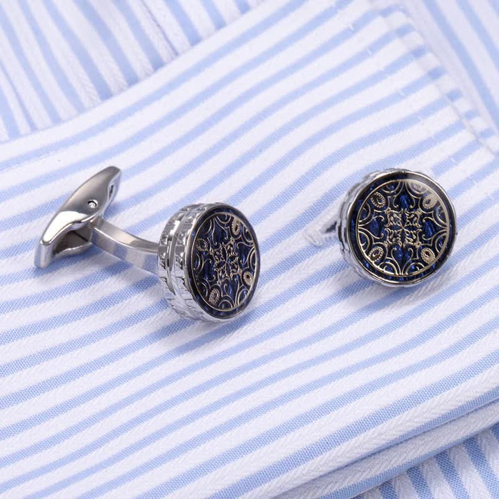 Men's Novelty Floral Pattern Round Cufflinks