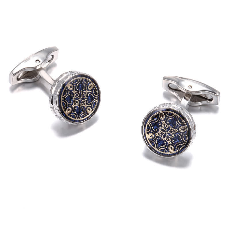 Men's Novelty Floral Pattern Round Cufflinks