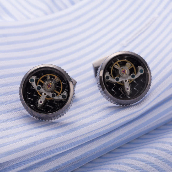 Men's Cool Tourbillon Mechanical Watch Cufflinks