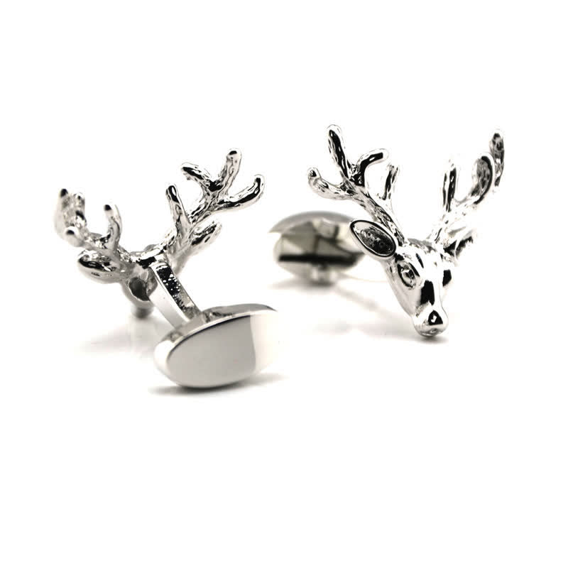 Men's Stylish Deer Head Animal Cufflinks