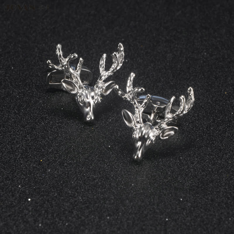 Men's Stylish Deer Head Animal Cufflinks - image 1