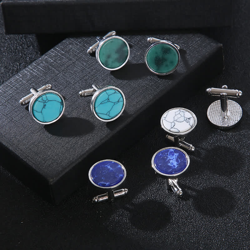 Men's Marble Stone Pattern Business Cufflinks - image 0