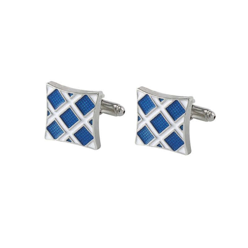 Men's Classic Blue Enamel Snowflake Cufflinks - Style #3 - image 12