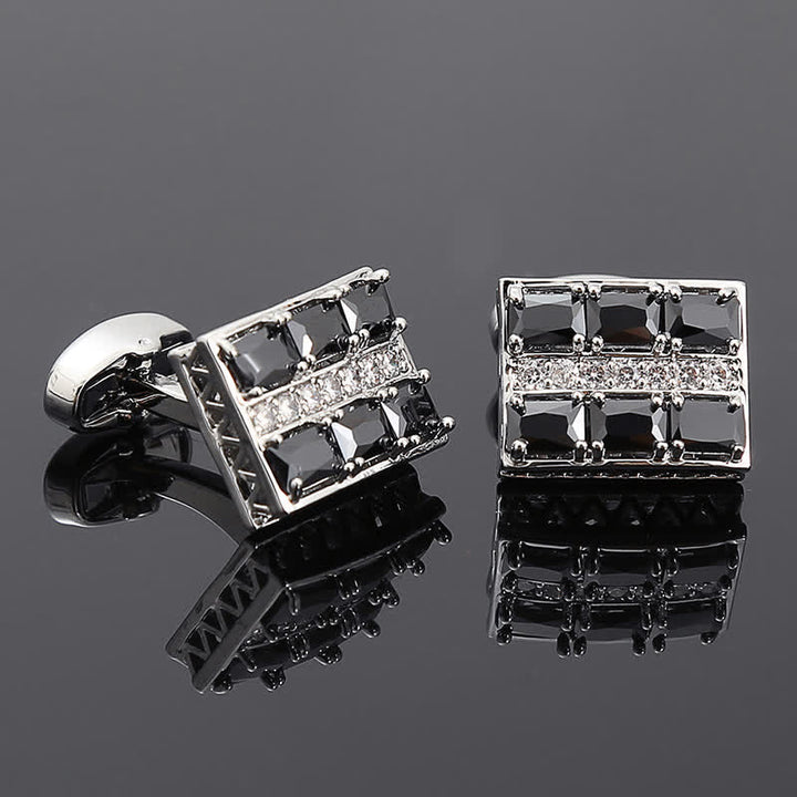 Men's Gold Plated Luxury Shiny Zircon Cufflinks