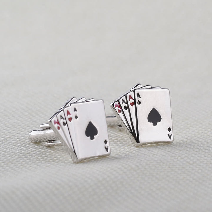 Men's Poker Gambling Ace Of Cards Cufflinks