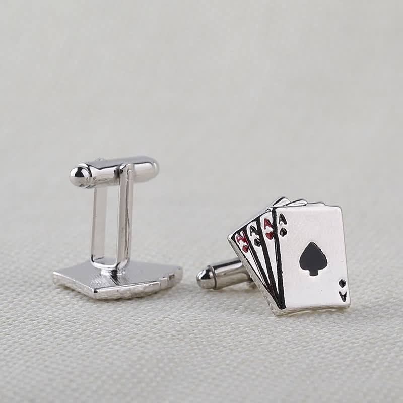 Men's Poker Gambling Ace Of Cards Cufflinks - image 1