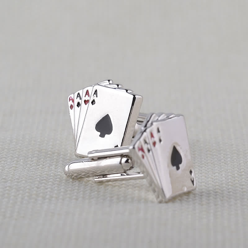 Men's Poker Gambling Ace Of Cards Cufflinks - image 2