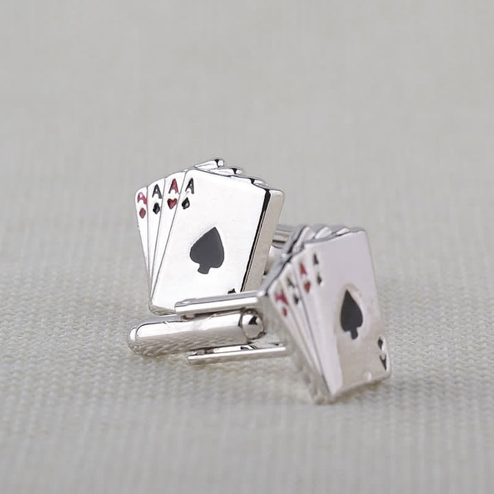 Men's Poker Gambling Ace Of Cards Cufflinks - image 2