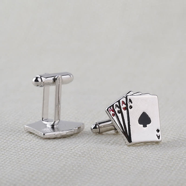 Men's Poker Gambling Ace Of Cards Cufflinks