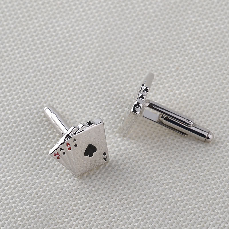 Men's Poker Gambling Ace Of Cards Cufflinks