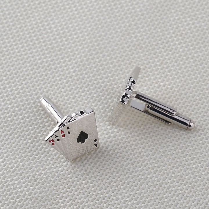 Men's Poker Gambling Ace Of Cards Cufflinks