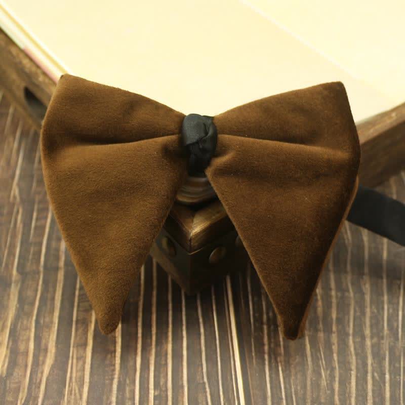 Men's Velvet Oversized Pointed Wedding Bow Tie