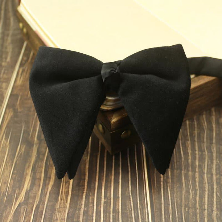 Men's Velvet Oversized Pointed Wedding Bow Tie