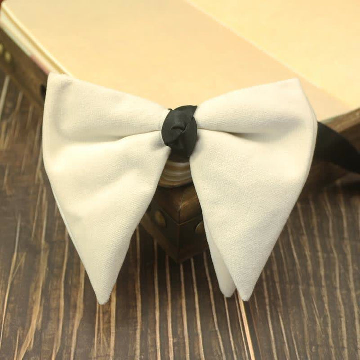 Men's Velvet Oversized Pointed Wedding Bow Tie