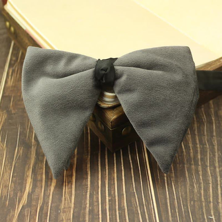 Men's Velvet Oversized Pointed Wedding Bow Tie