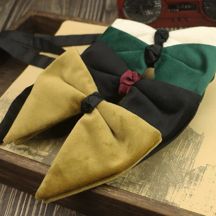 Men's Velvet Oversized Pointed Wedding Bow Tie