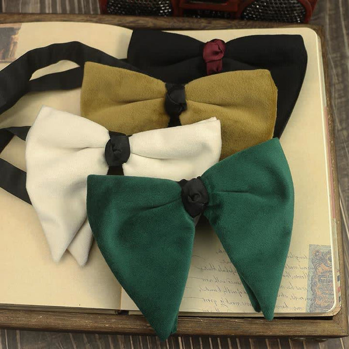 Men's Velvet Oversized Pointed Wedding Bow Tie