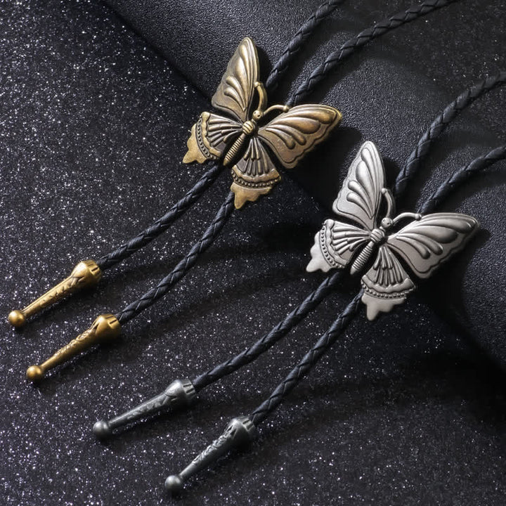 Charming Dance Butterfly Braided Bolo Tie