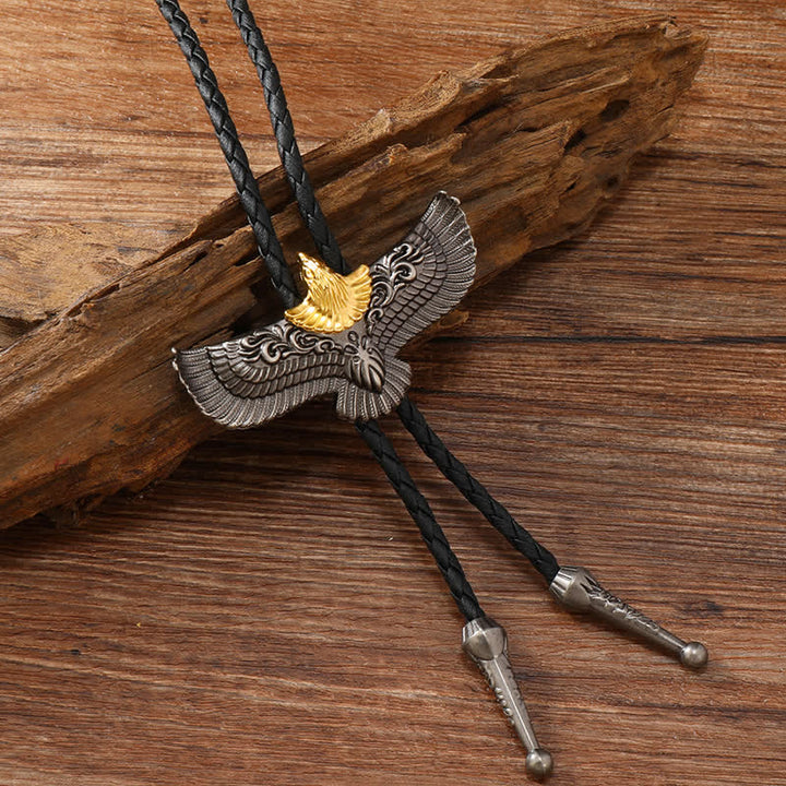 Retro Flying Eagle Spreading Wings Bolo Tie