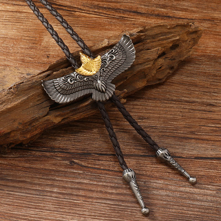 Retro Flying Eagle Spreading Wings Bolo Tie