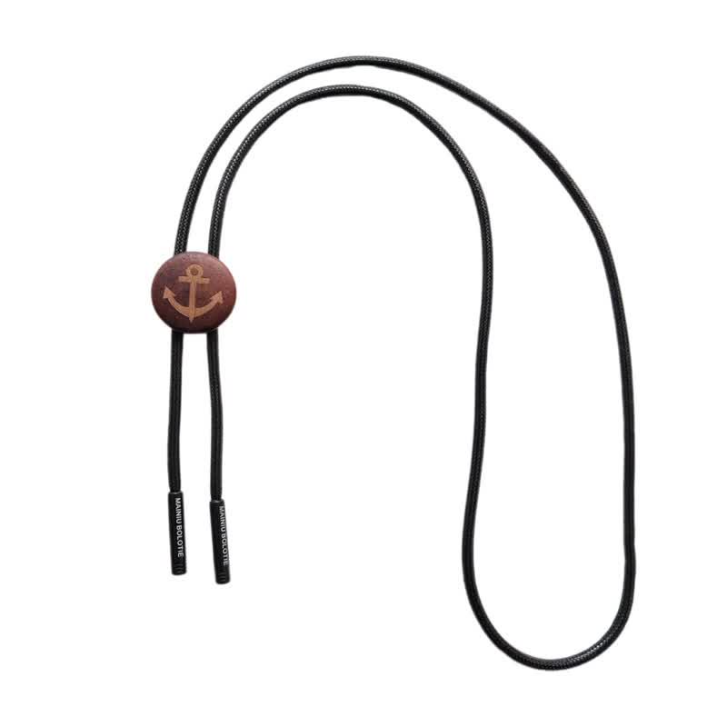 Boat Anchor Wooden Pendant Cowboy Bolo Tie