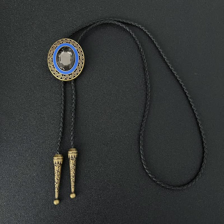 Western Style Middle Inlay Crystal Bolo Tie