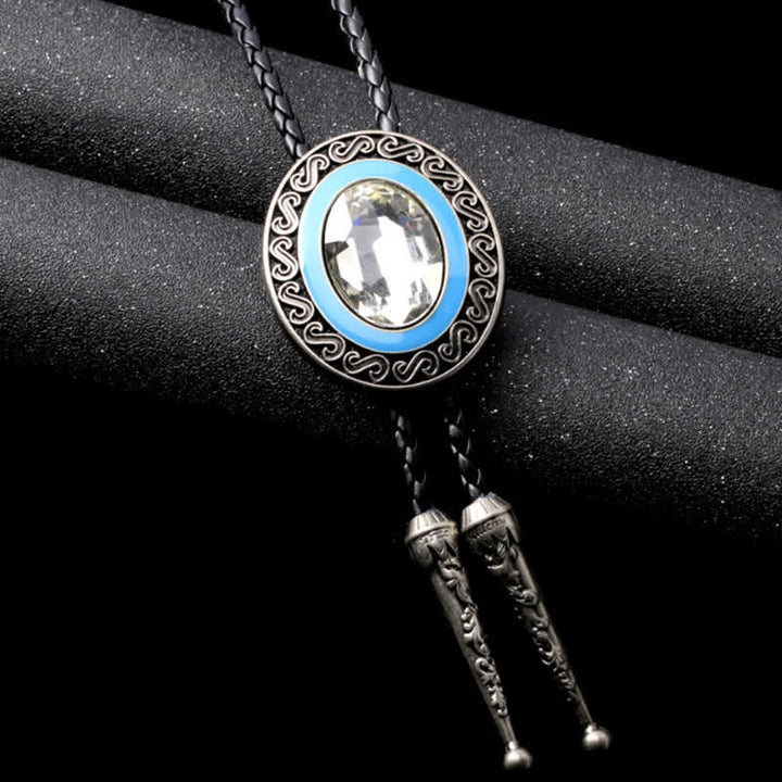 Western Style Middle Inlay Crystal Bolo Tie