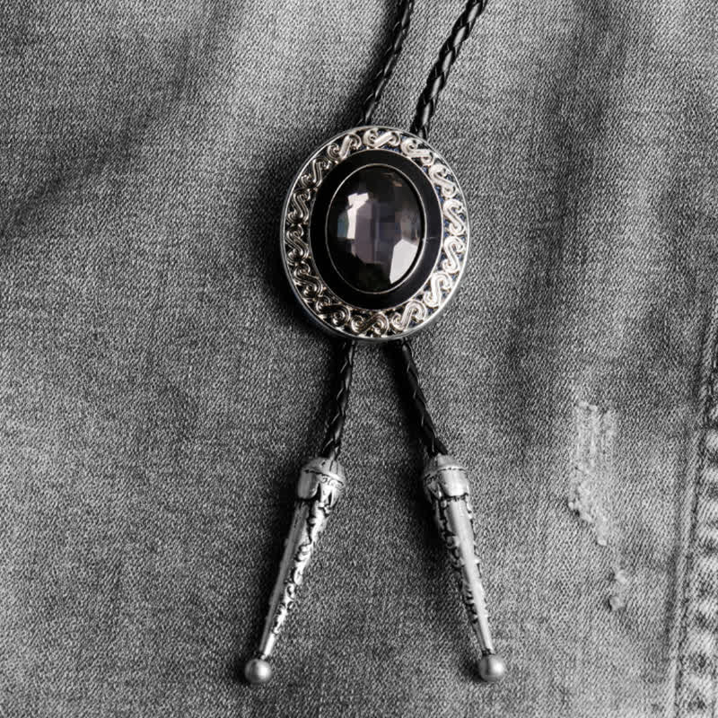 Western Style Middle Inlay Crystal Bolo Tie