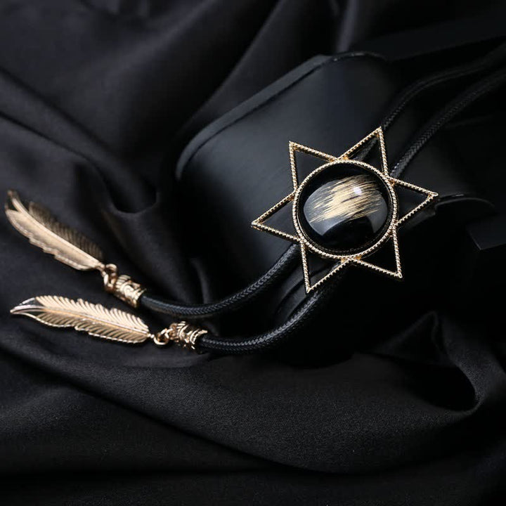 Hexagram Star Gemstone Shirt Collar Bolo Tie