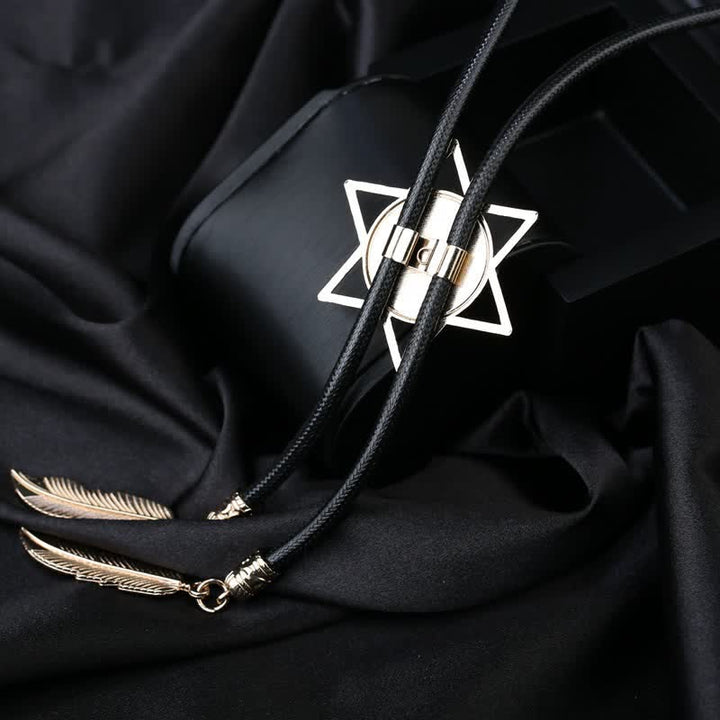 Hexagram Star Gemstone Shirt Collar Bolo Tie