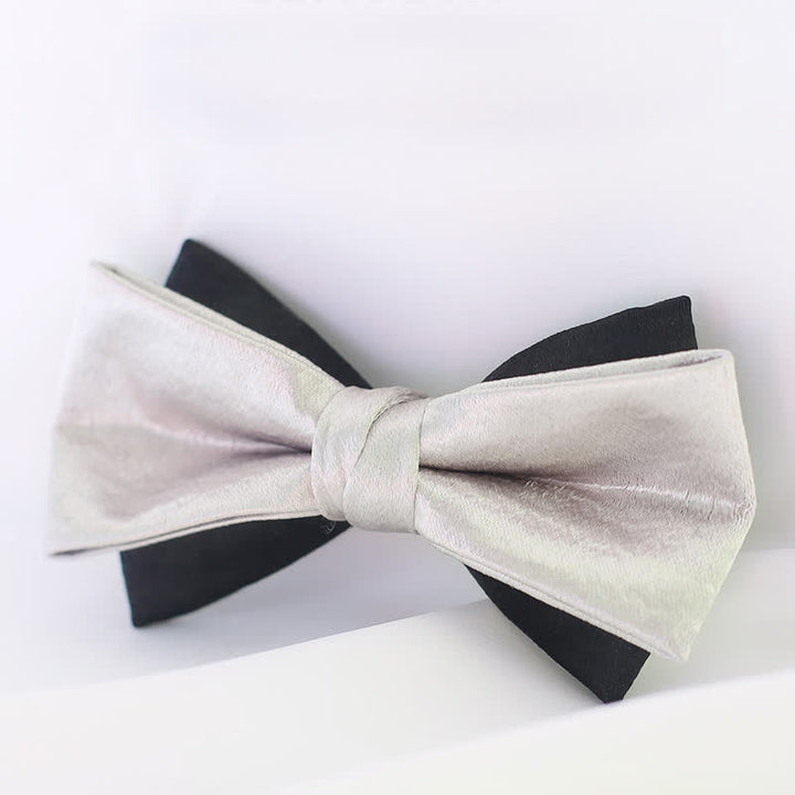 Men's Gainsboro Black Double Layered Bow Tie