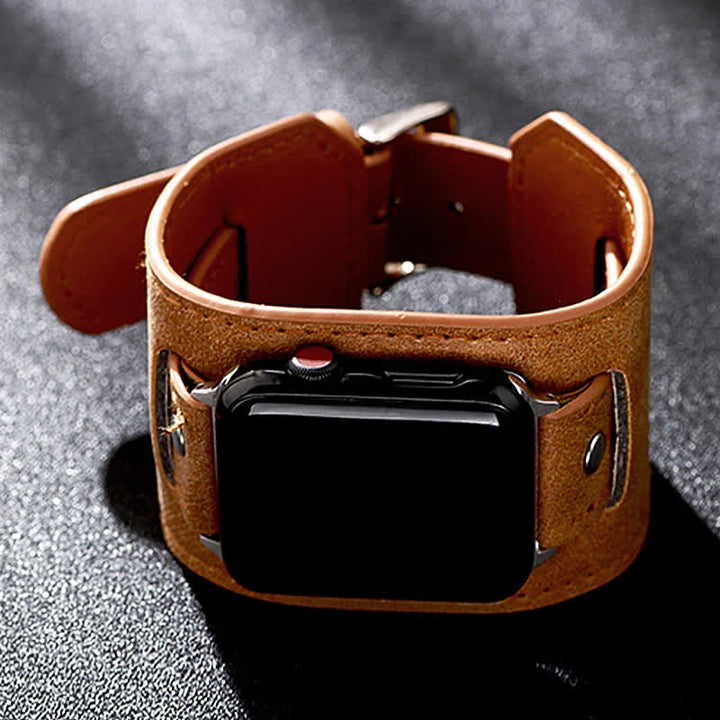 Vintage Leather Cuff Smart Watch Band