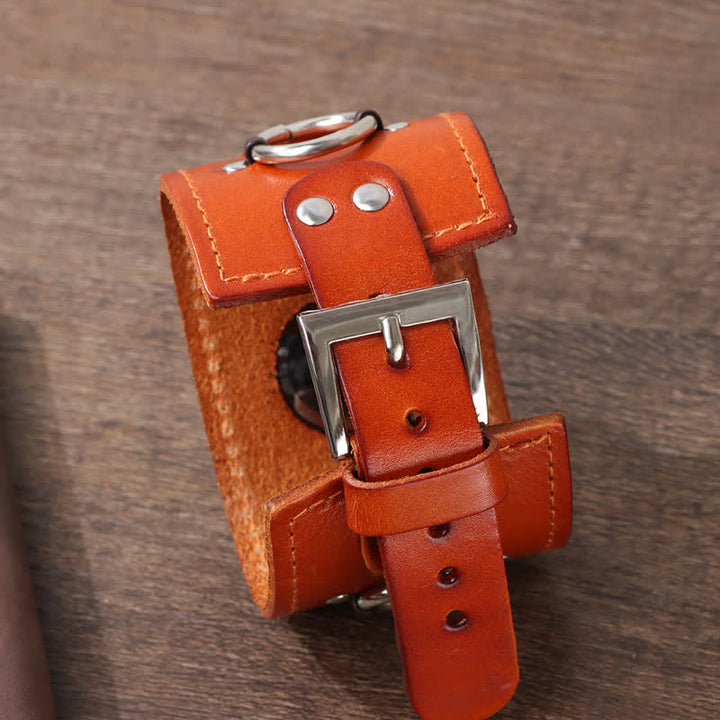 Ring Decor Genuine Leather Smart Watch Band