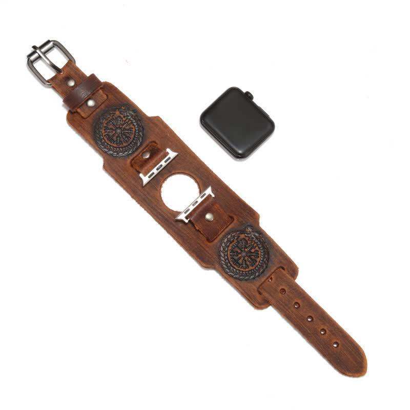 Viking Compass Dragon Totem Leather Watch Band