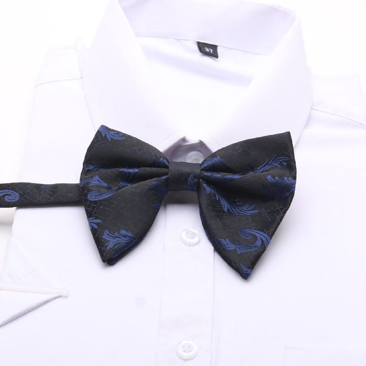 Men's Abstract Floral Oversized Pointed Bow Tie