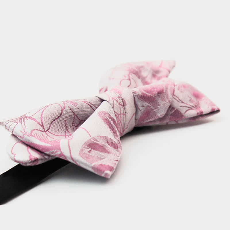 Men's Unique Mustache Shape Floral Bow Tie