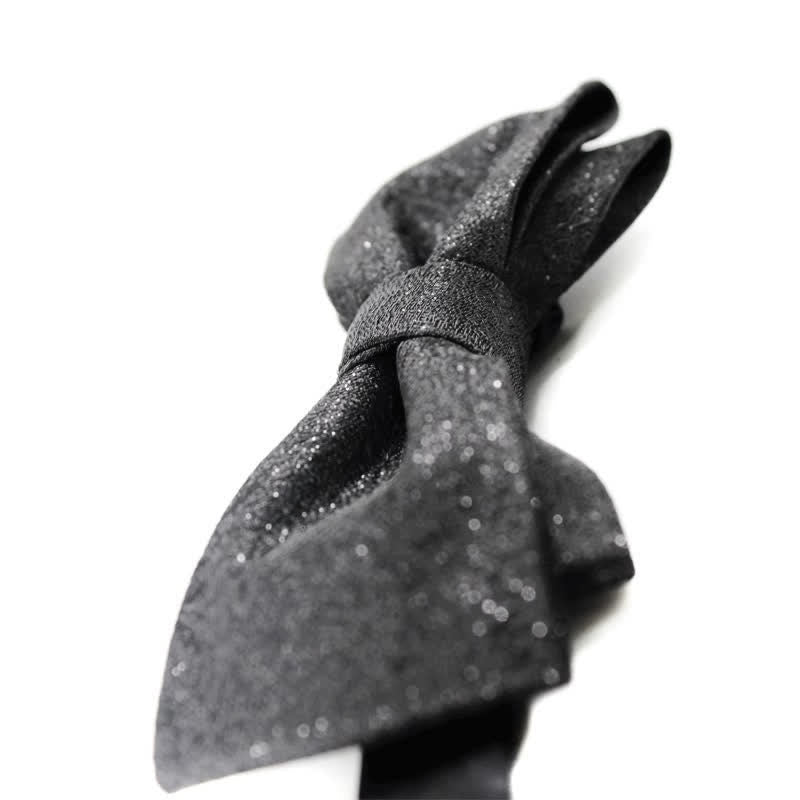 Men's Elegant Subtle Sparkle Black Bow Tie