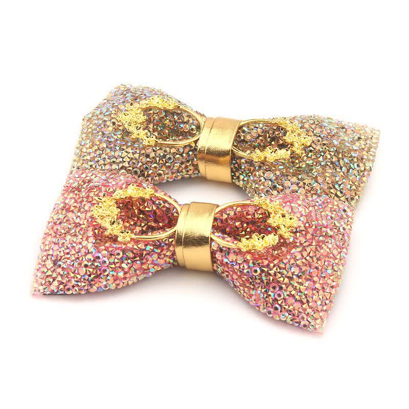 Men's Colorful Resin Rhinestone Golden Eyes Bow Tie