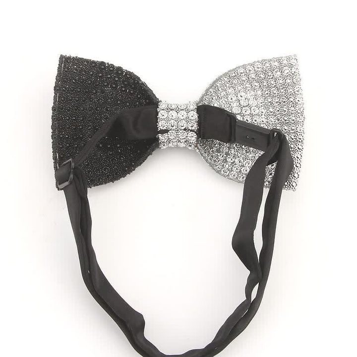 Men's Shiny Color Resin Rhinestone Block Bow Tie