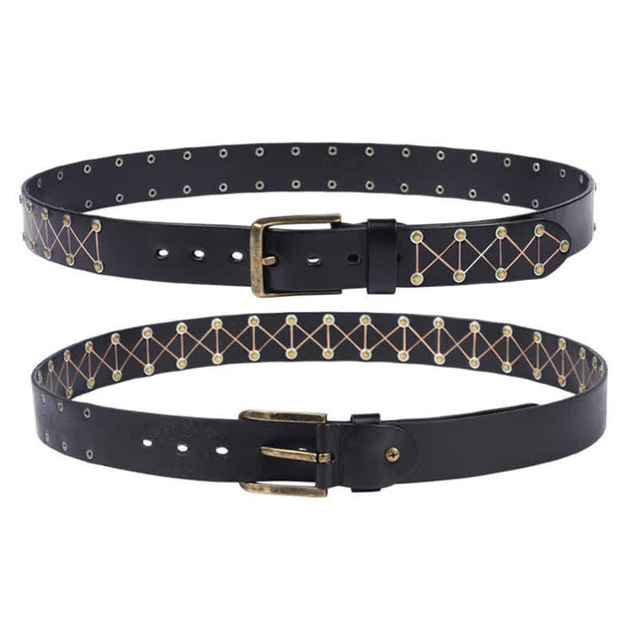 Men's Punk StyLe Rivets Studded Vintage Leather Belt