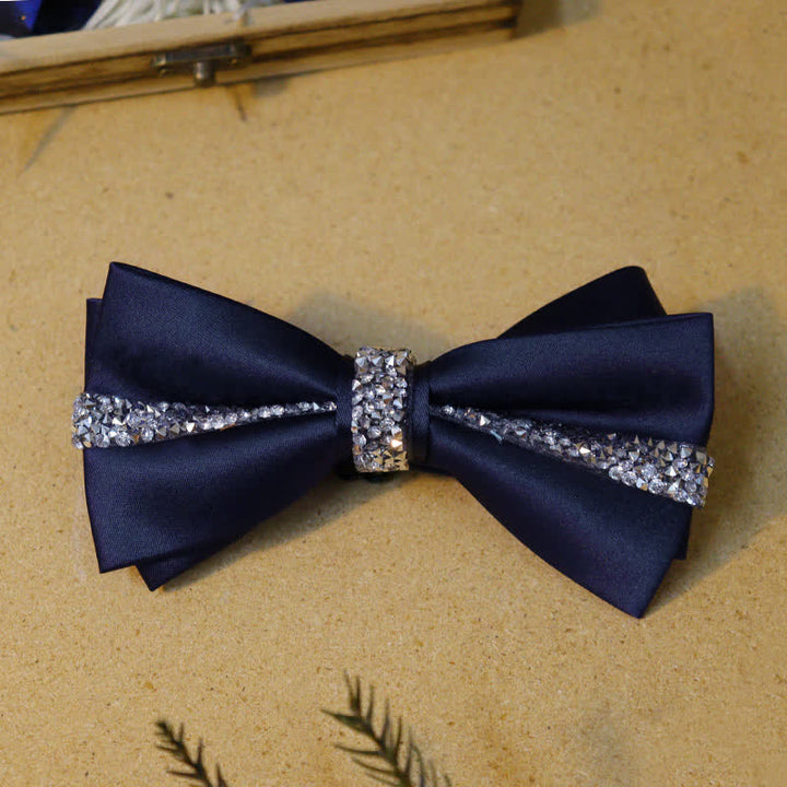 Gentlemanlike Royal Rhinestone Navy Bow Ties Bundle Set