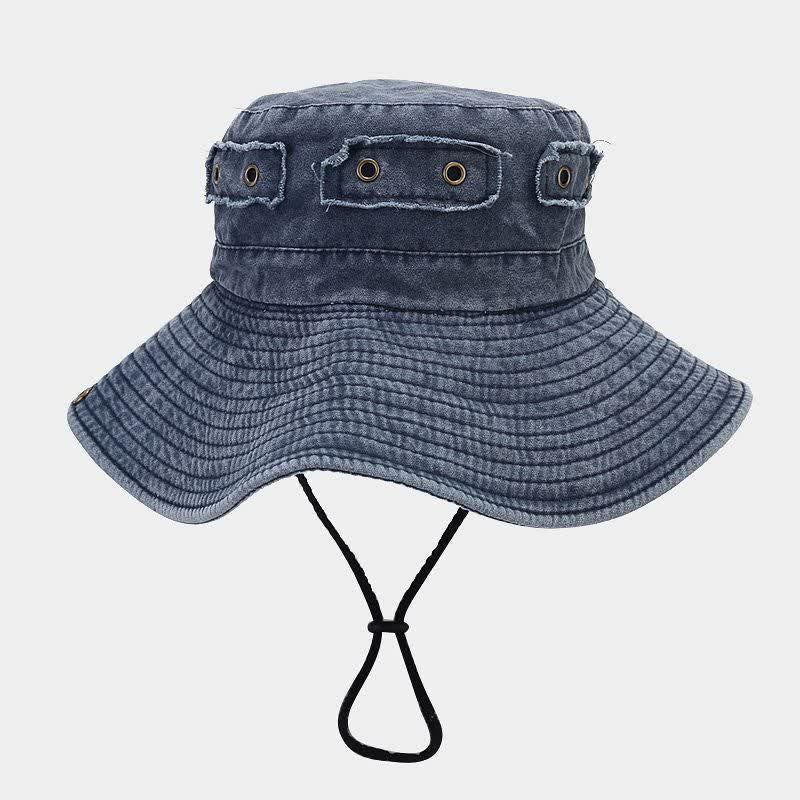 Unisex Denim Patch Sun Protection Bucket Hat