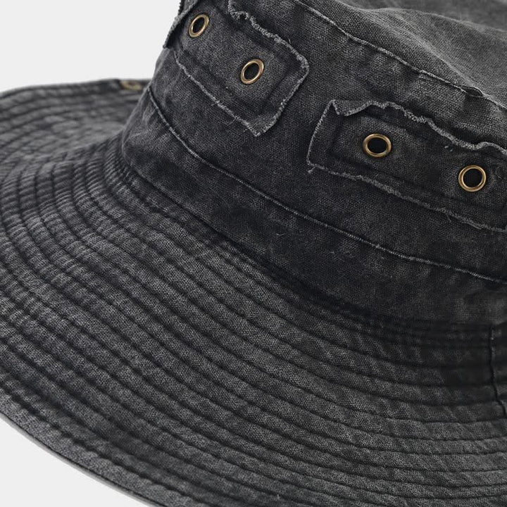 Unisex Denim Patch Sun Protection Bucket Hat