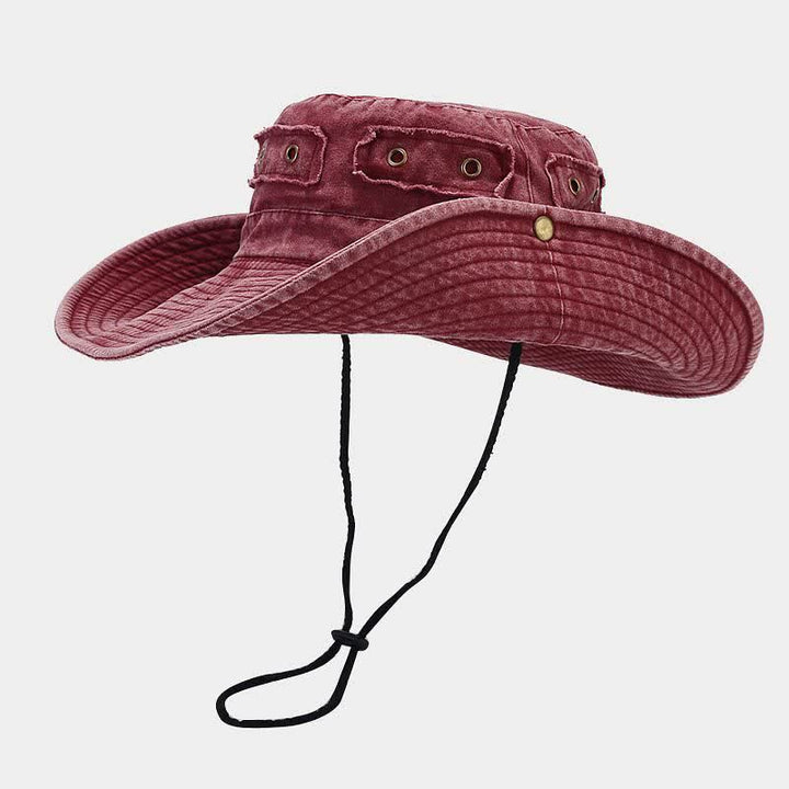 Unisex Denim Patch Sun Protection Bucket Hat